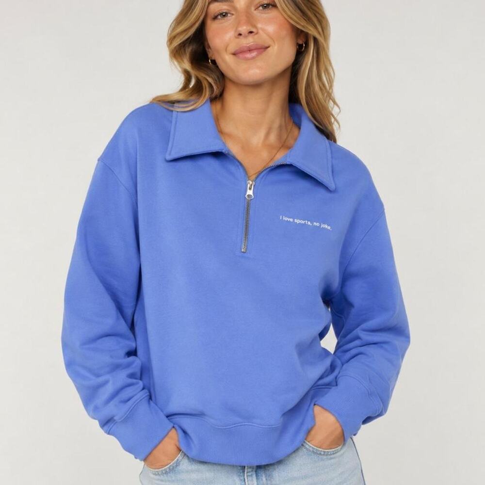 Womens blue quarter zip pullover